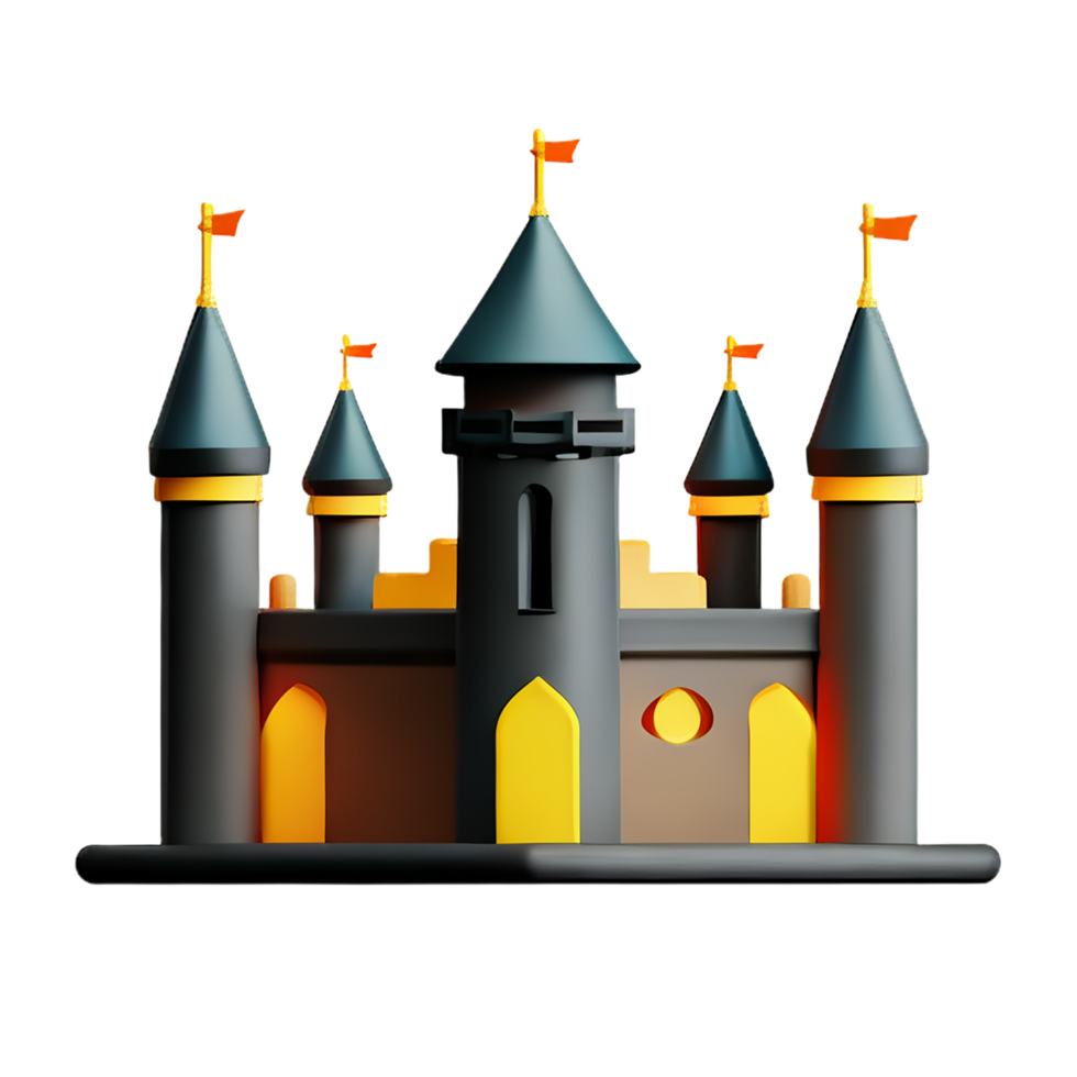 castle 3d rendering icon illustration png