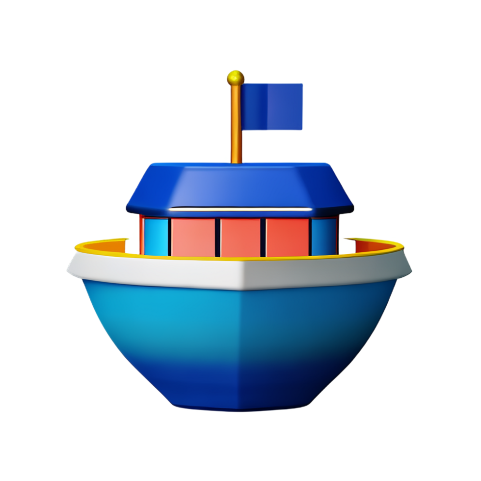 bateau 3d le rendu icône illustration png