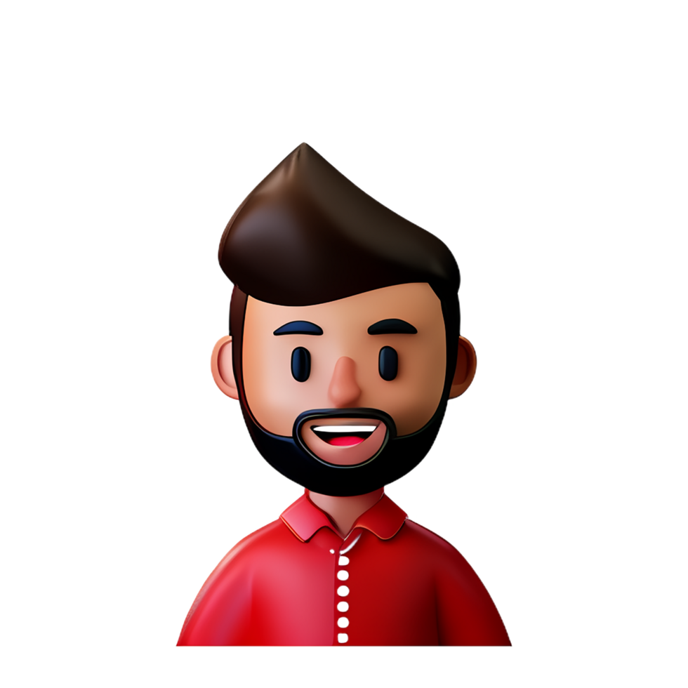 beard  3d rendering icon illustration png