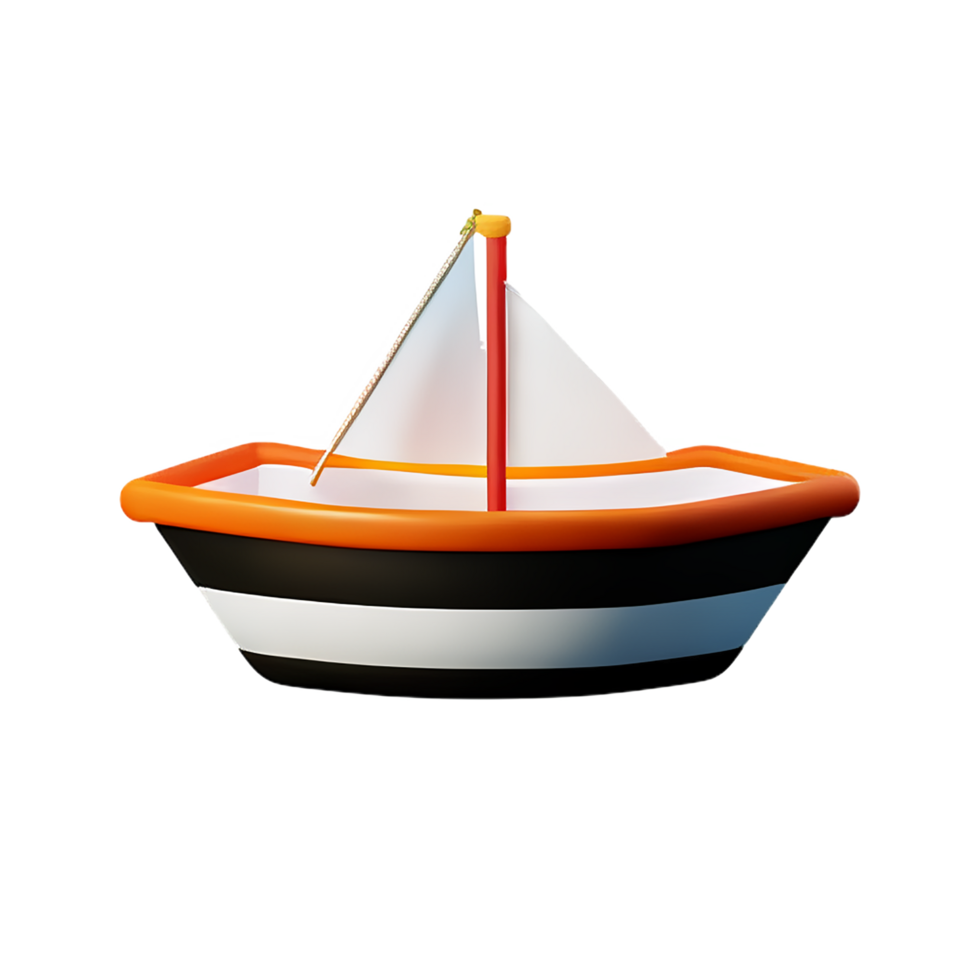 bateau 3d le rendu icône illustration png