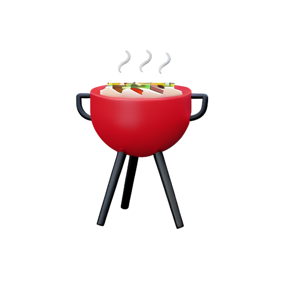 bbq 3d rendering icon illustration png