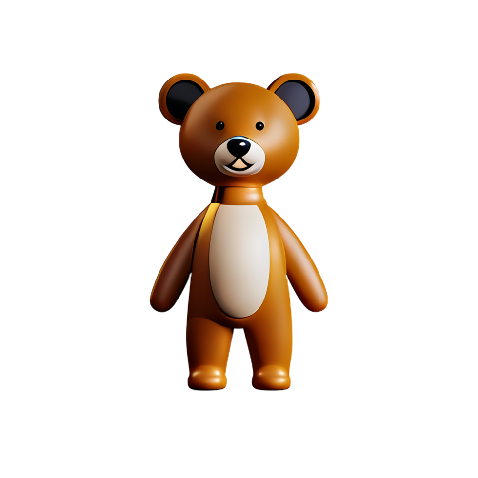 teddy bear 3d rendering icon illustration png