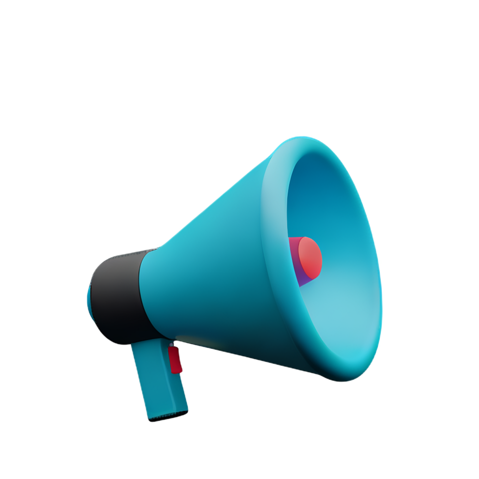 megaphone 3d rendering icon illustration png