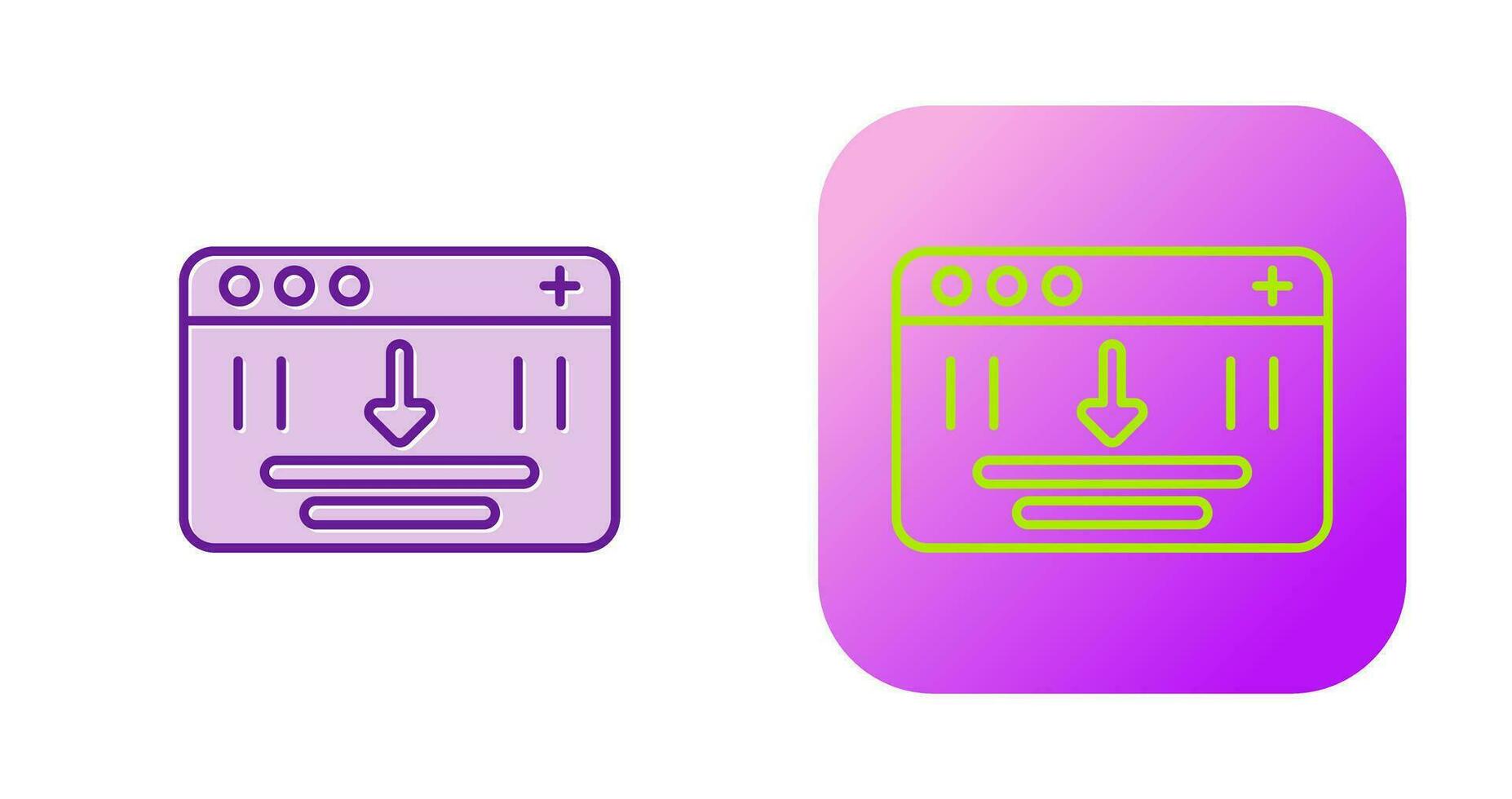 Browser Downloading Vector Icon