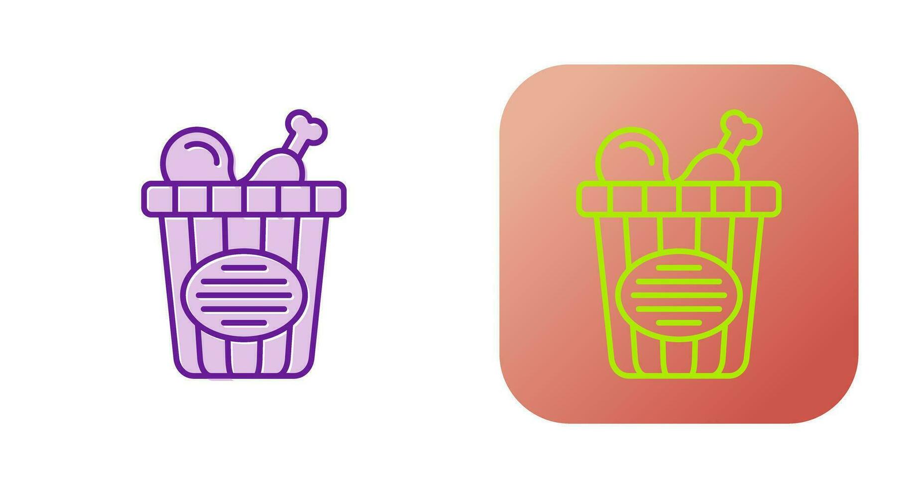 Chicken Bucket Vector Icon