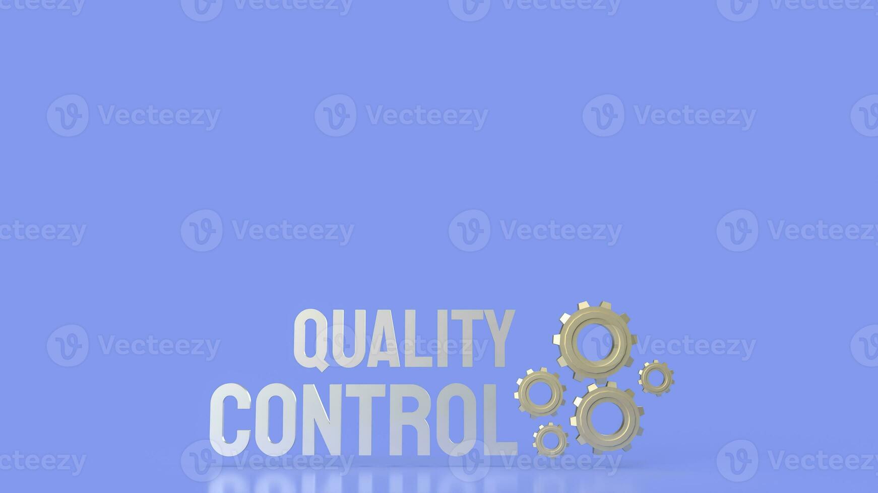 The  Quality control word and gear image 3d rendering photo