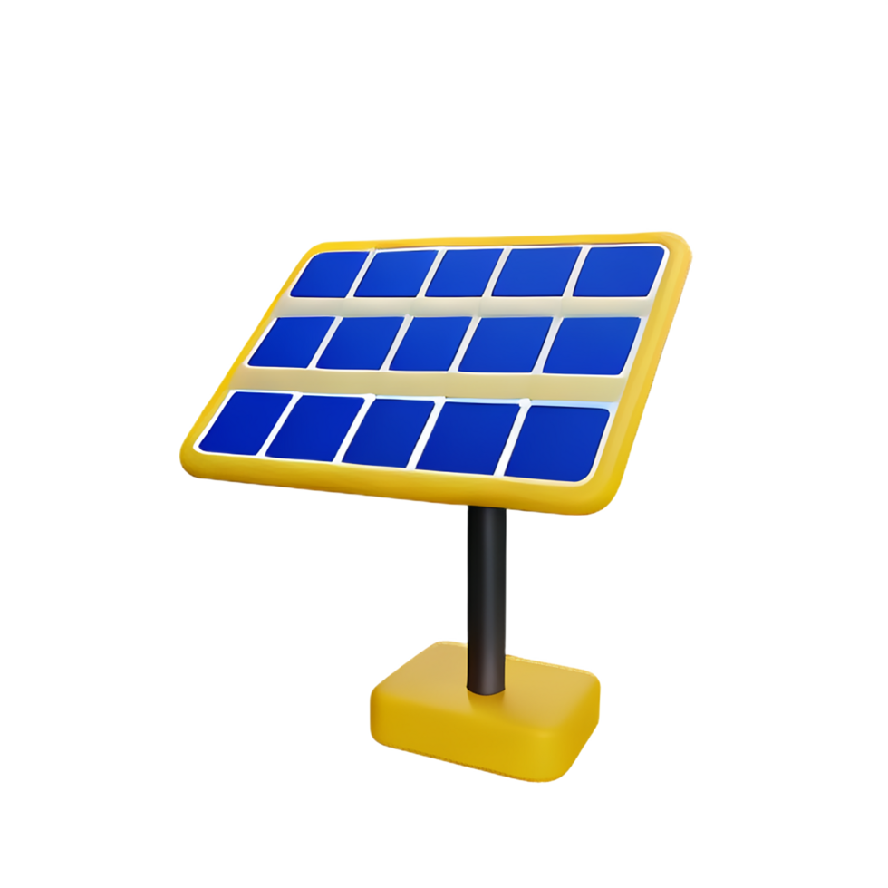 solar panel 3d rendering icon illustration png