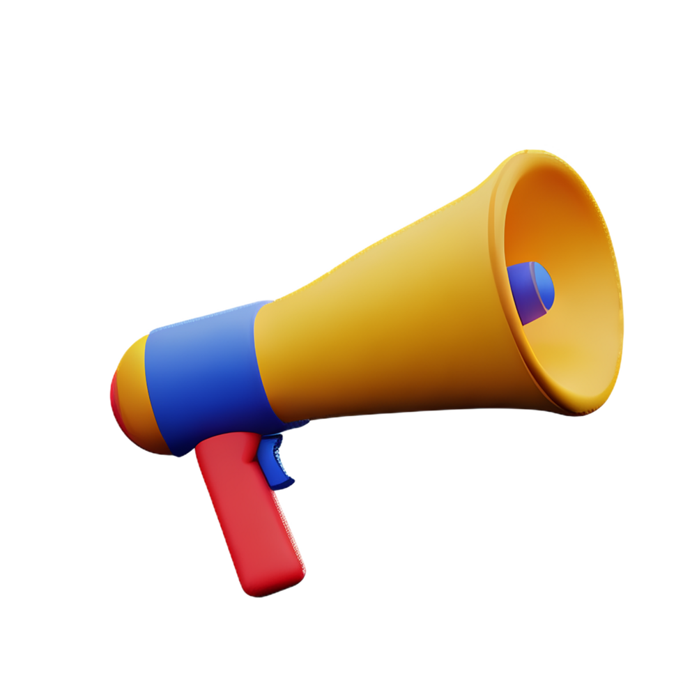 megaphone 3d rendering icon illustration png