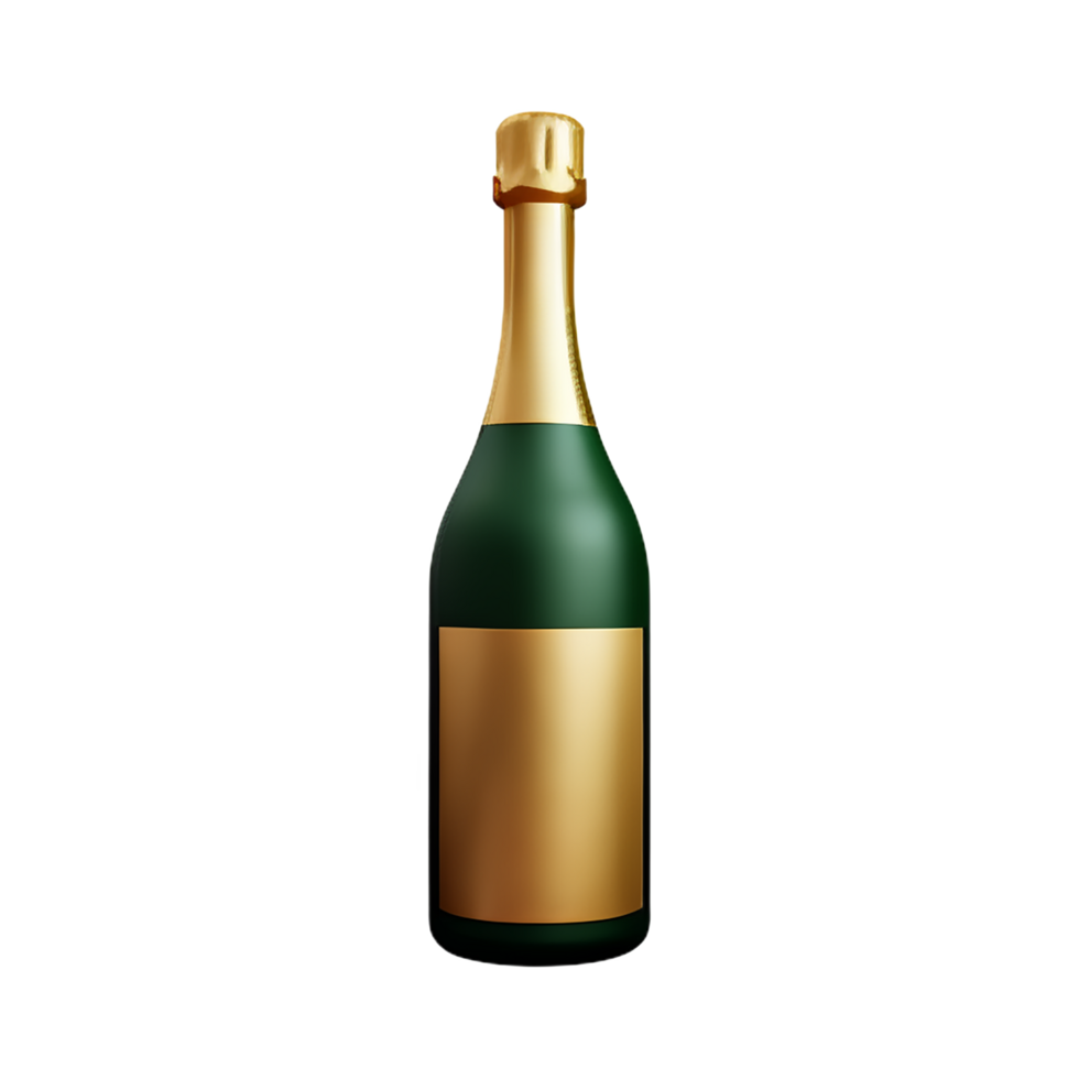 champagne 3d rendering icon illustration png