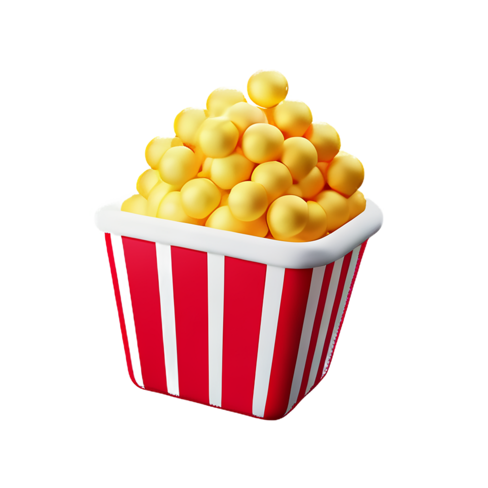 popcorn 3d rendering icon illustration png