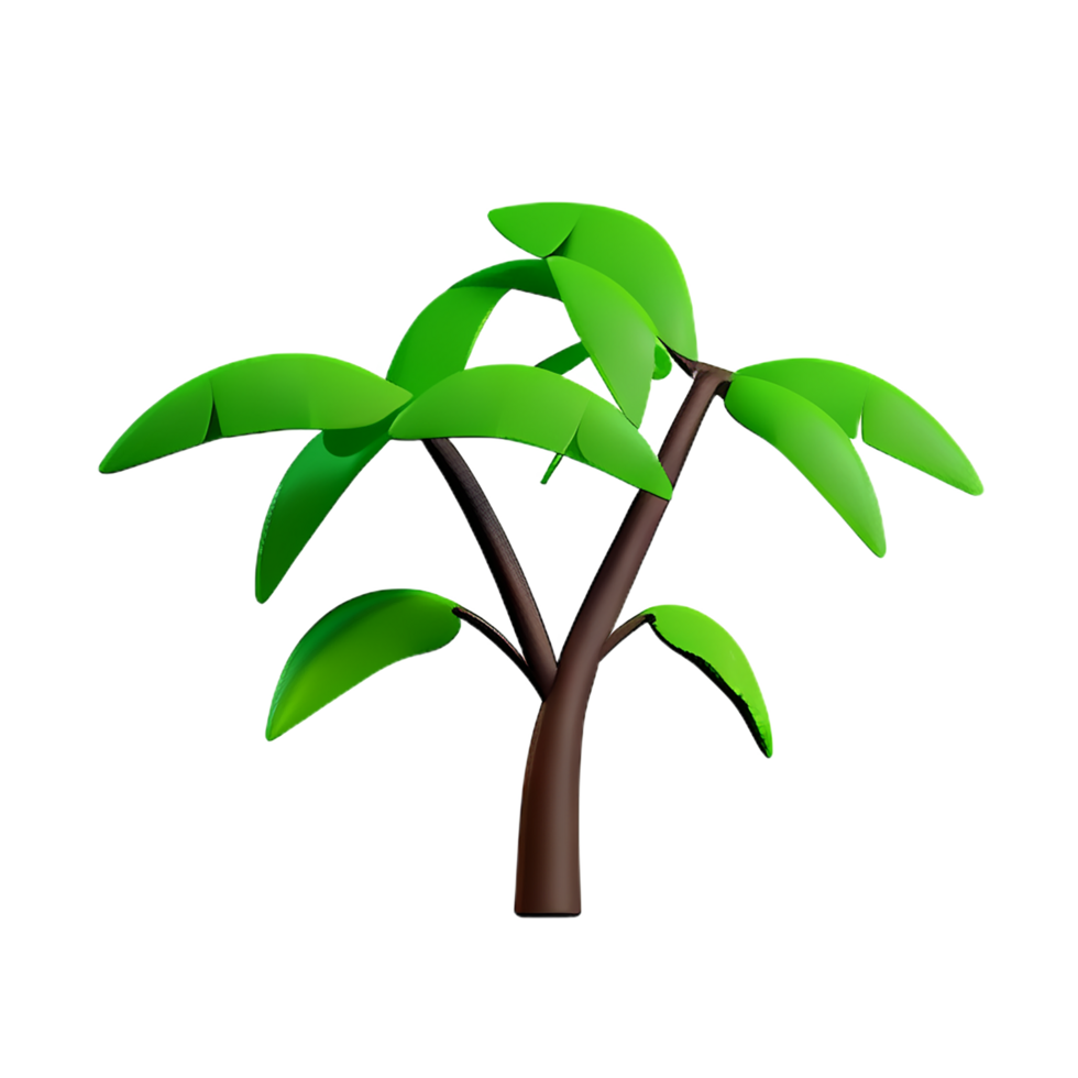 tropical leaves 3d rendering icon illustration png