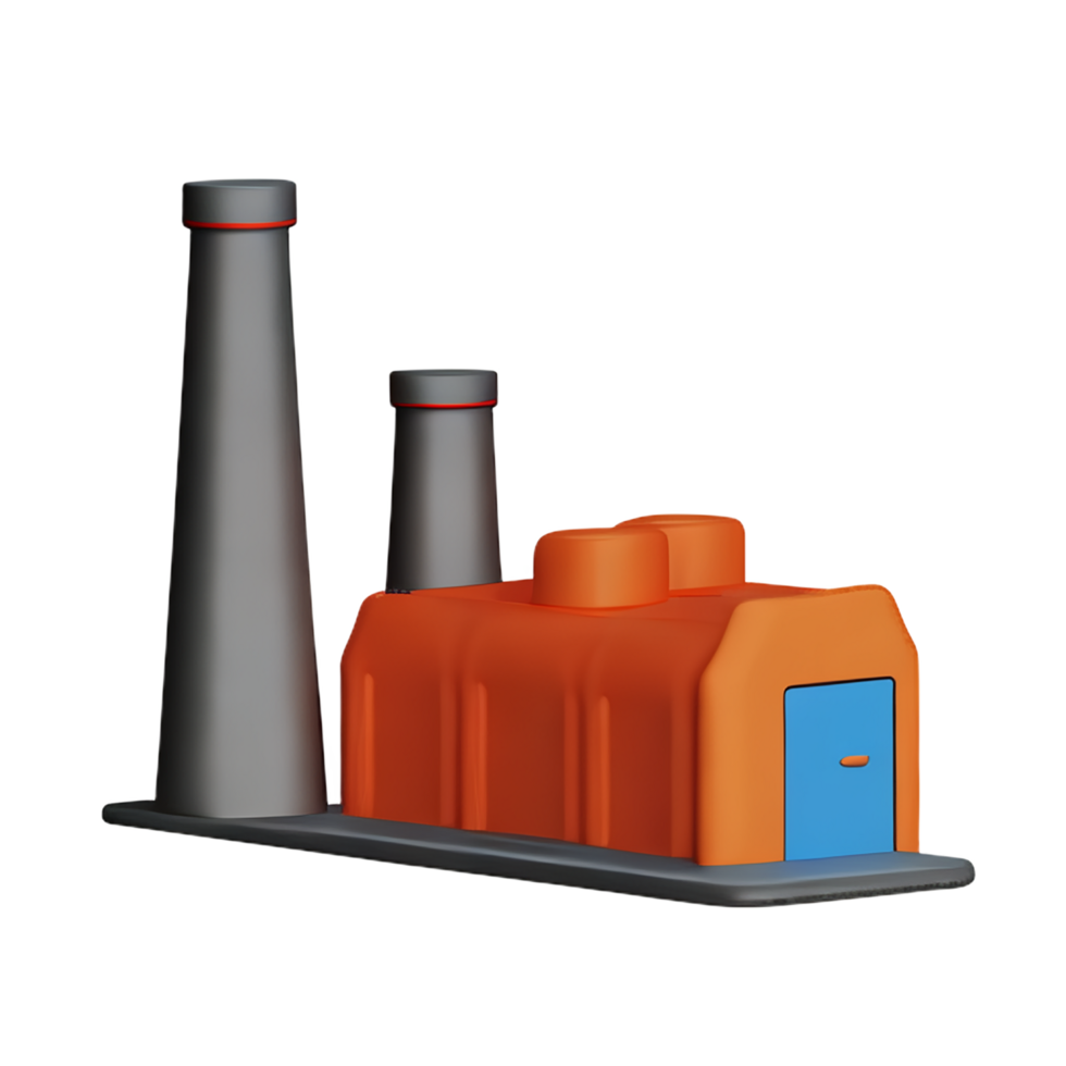 factory 3d rendering icon illustration png