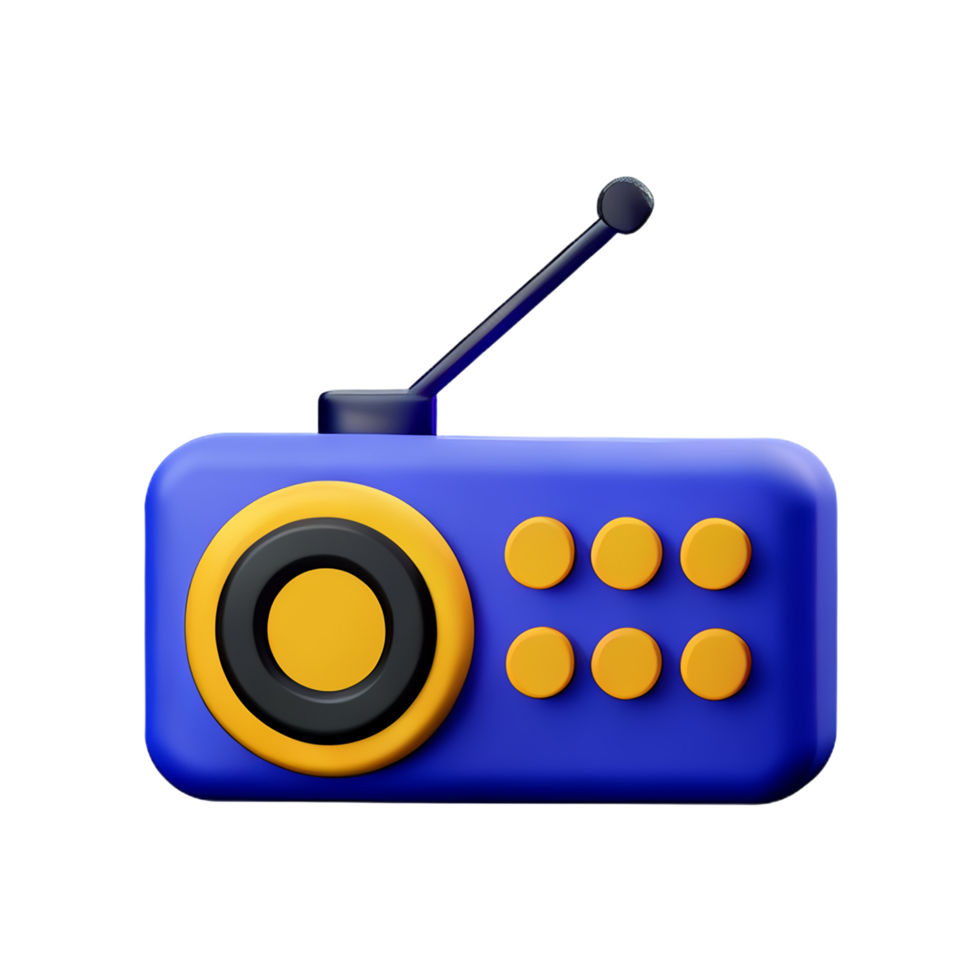 Radio 3d interpretazione icona illustrazione png