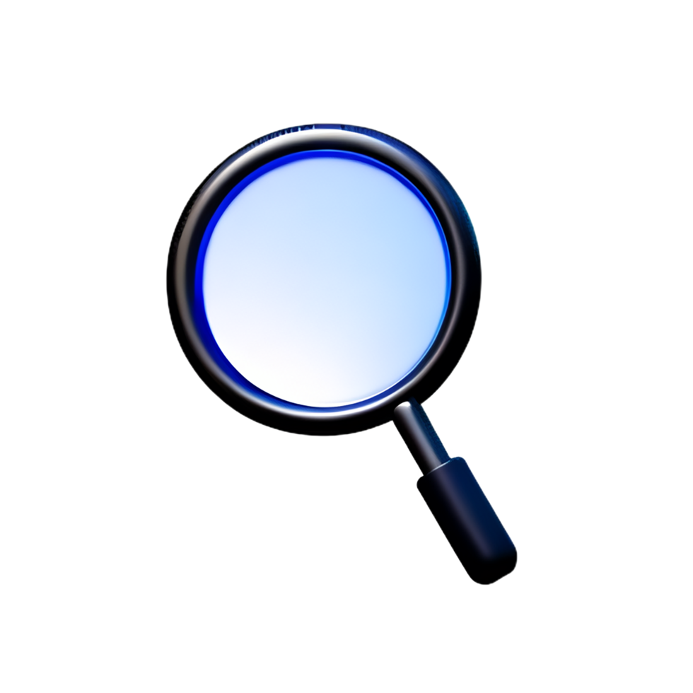 magnifying glass 3d rendering icon illustration png