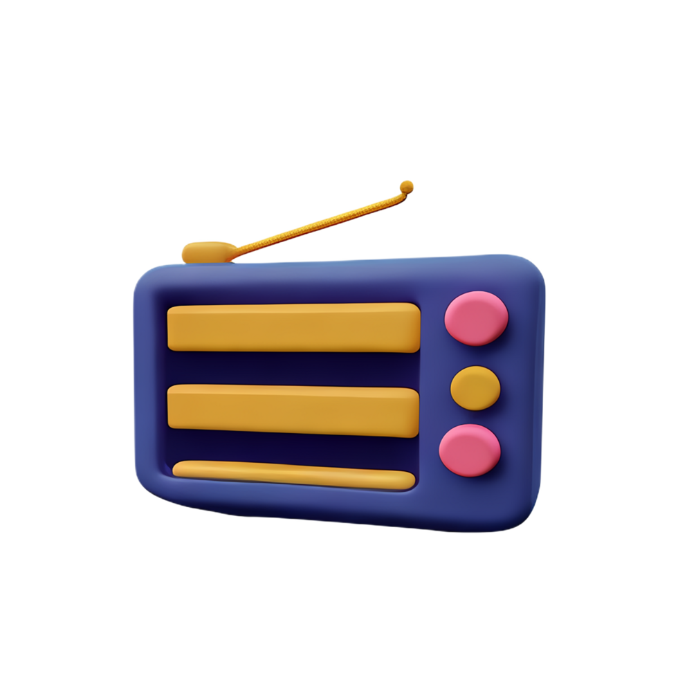 radio 3d rendering icon illustration png