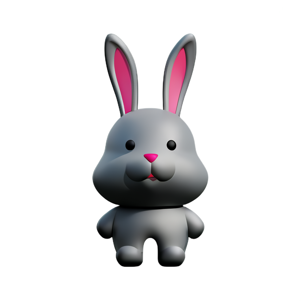 bunny 3d rendering icon illustration png