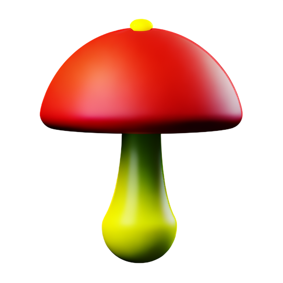 champignon 3d le rendu icône illustration png