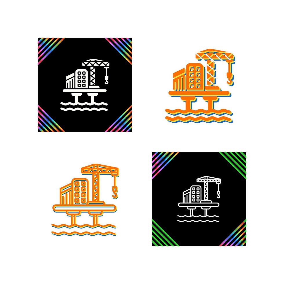 Oil Platform Vector Icon