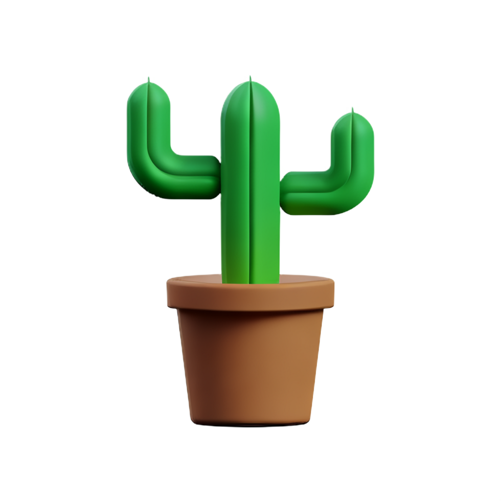 cactus 3d rendering icon illustration png
