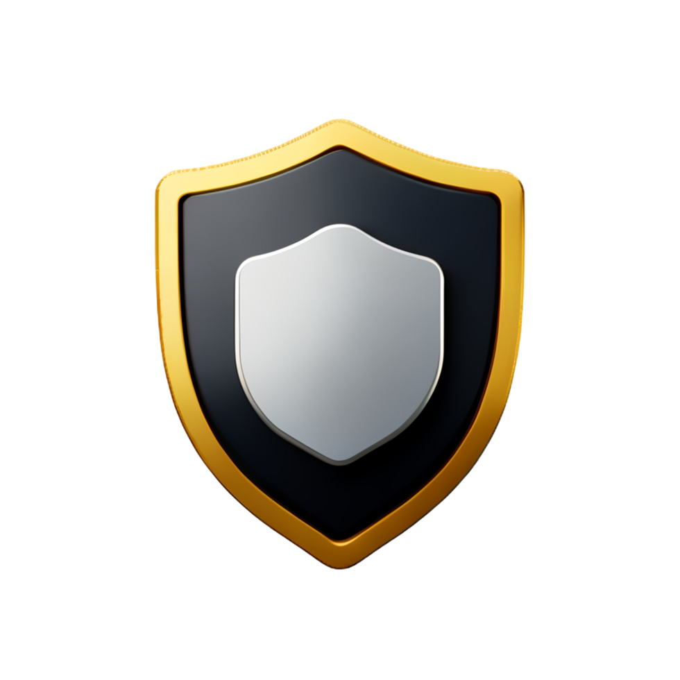 shield 3d rendering icon illustration png