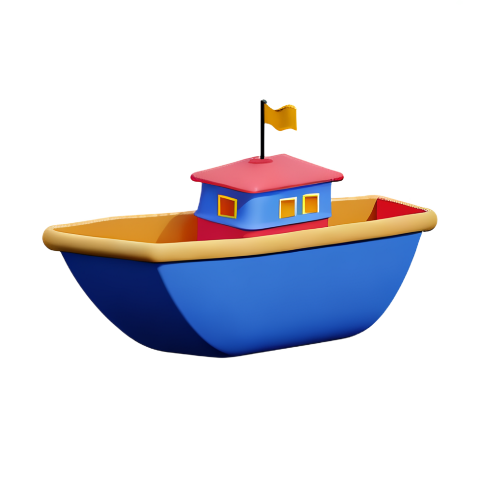 boat 3d rendering icon illustration png