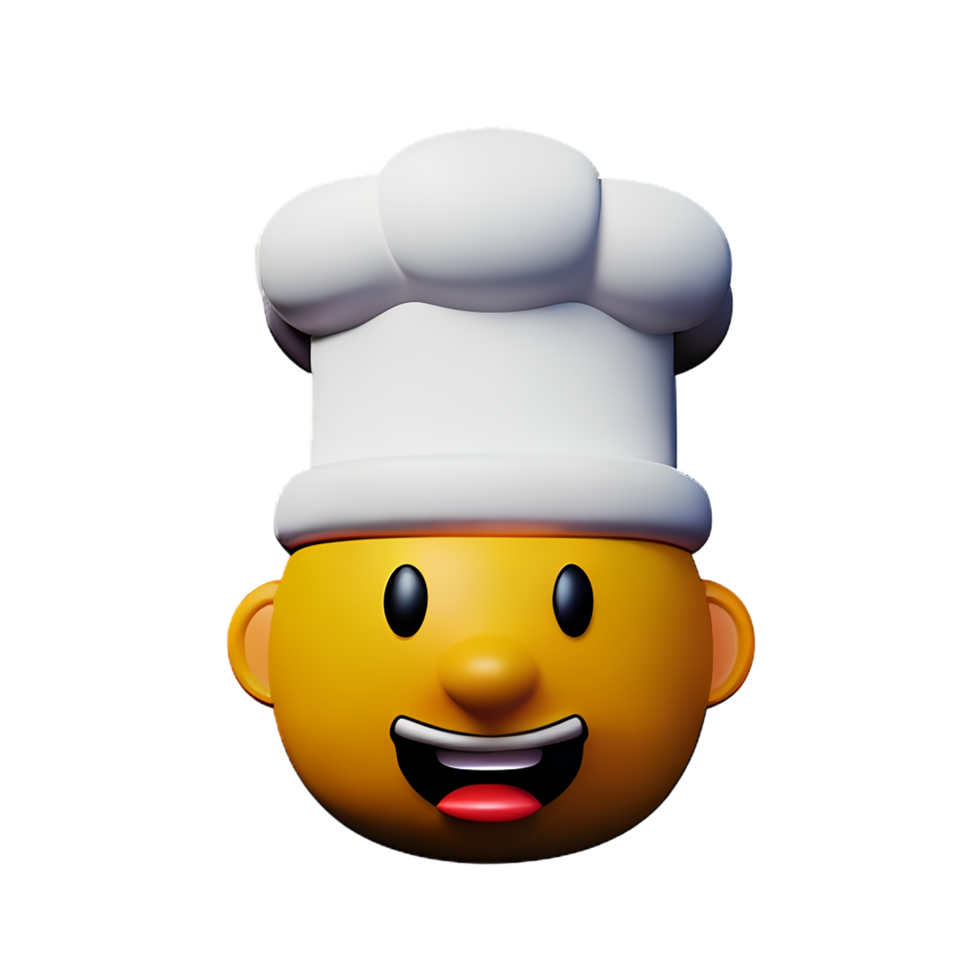 chefe de cozinha face 3d Renderização ícone ilustração png