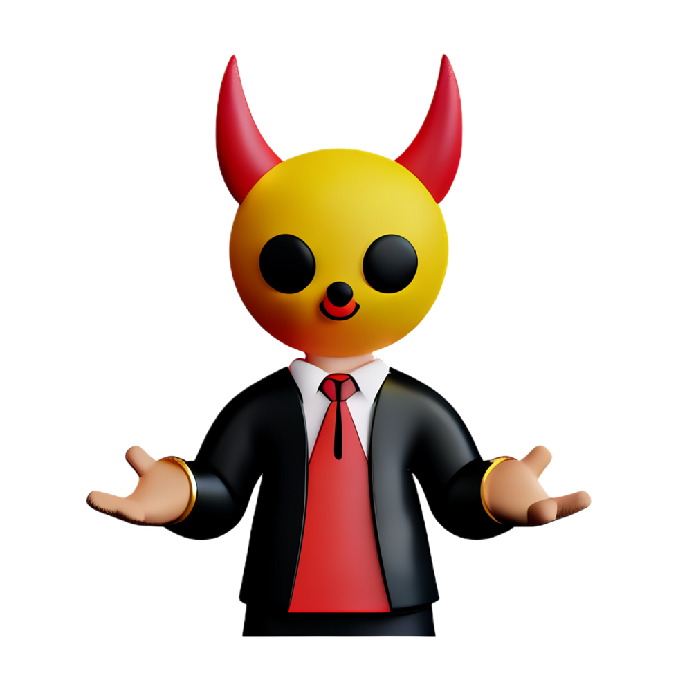 devil 3d rendering icon illustration png