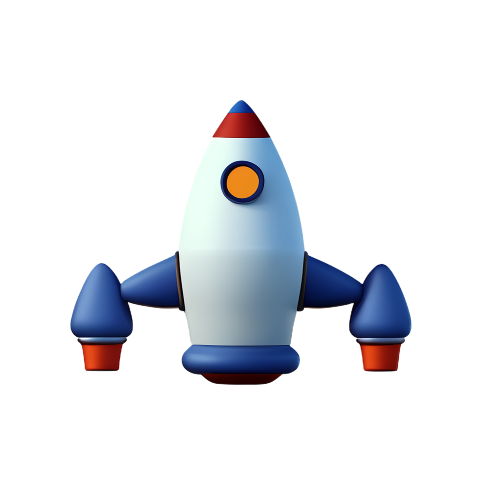 spaceship 3d rendering icon illustration png