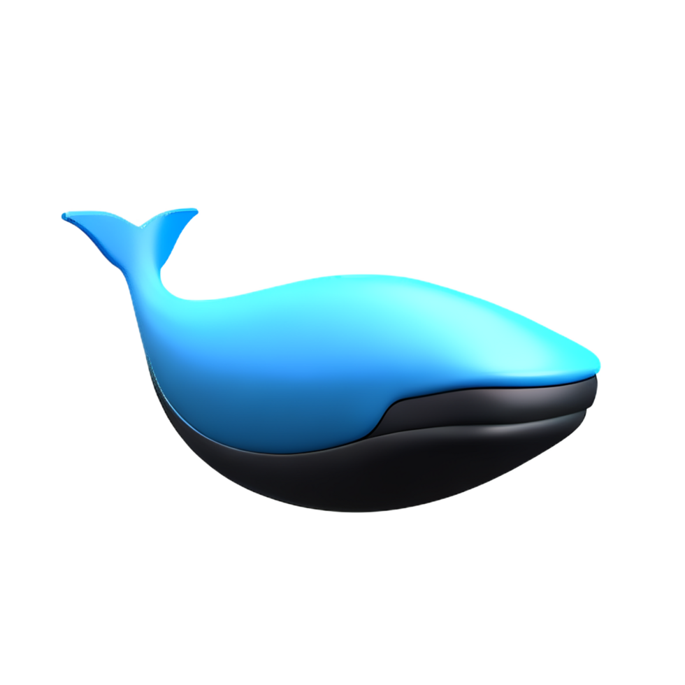 whale 3d rendering icon illustration png