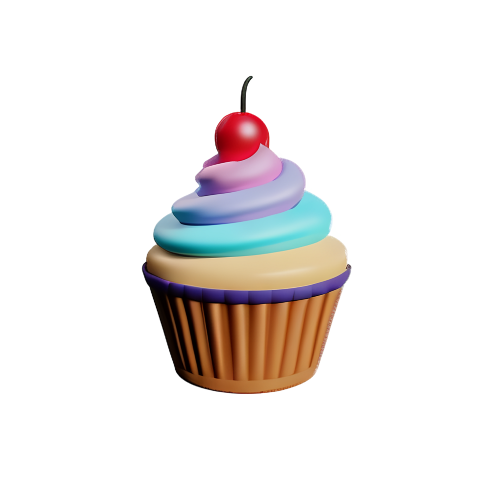 Cupcake 3d Rendern Symbol Illustration png