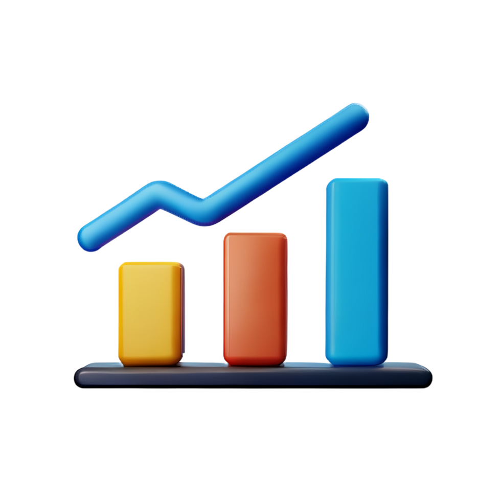 graph 3d rendering icon illustration png