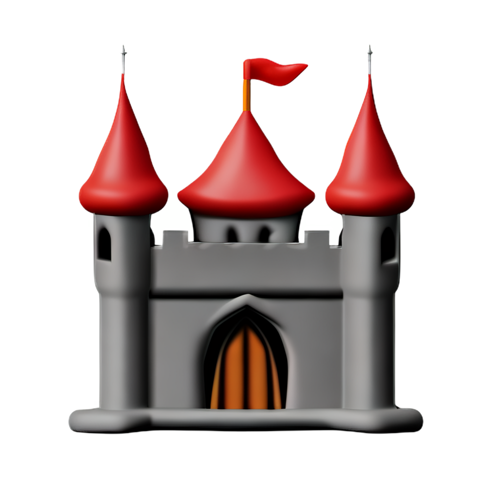 castle 3d rendering icon illustration png