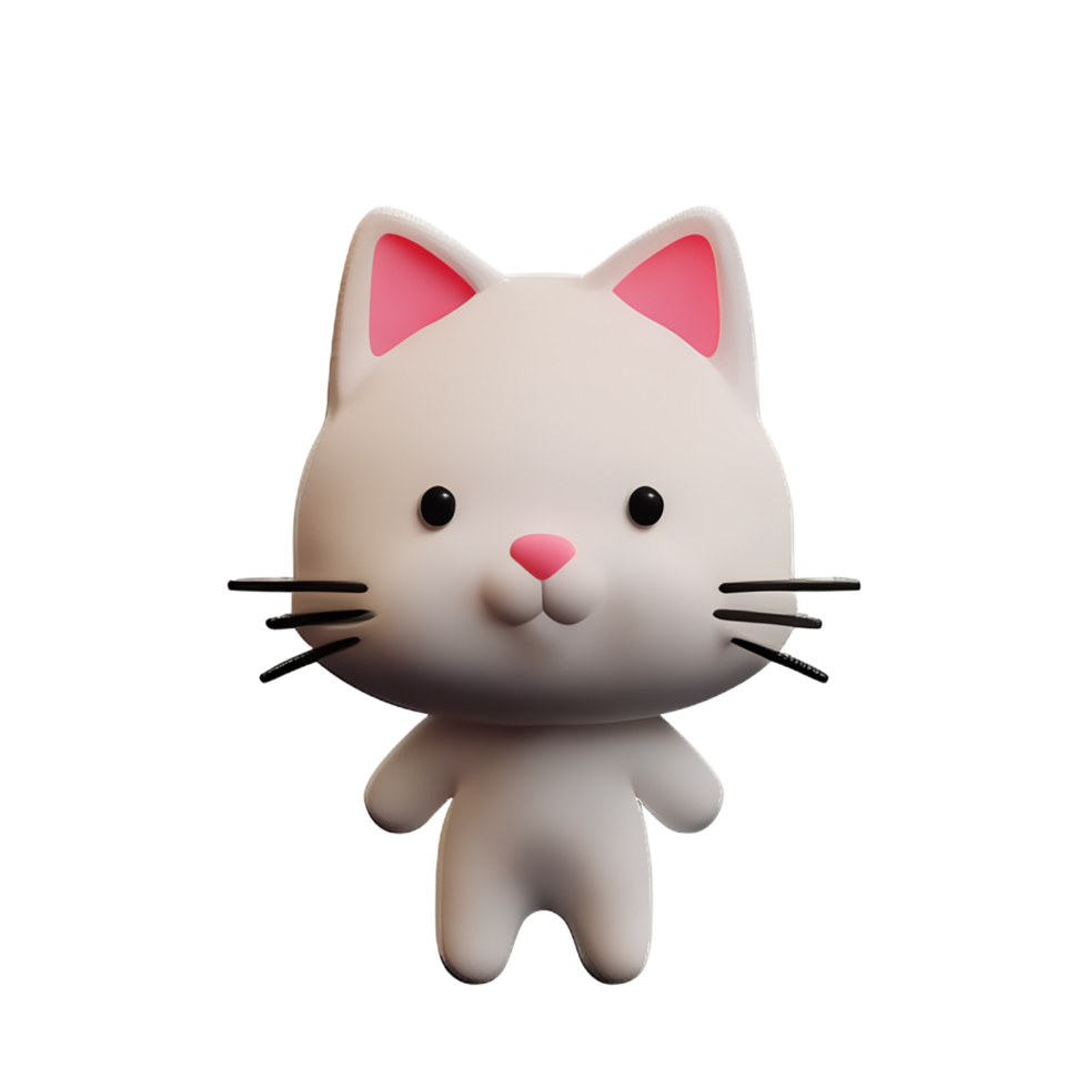 cute cat 3d rendering icon illustration png
