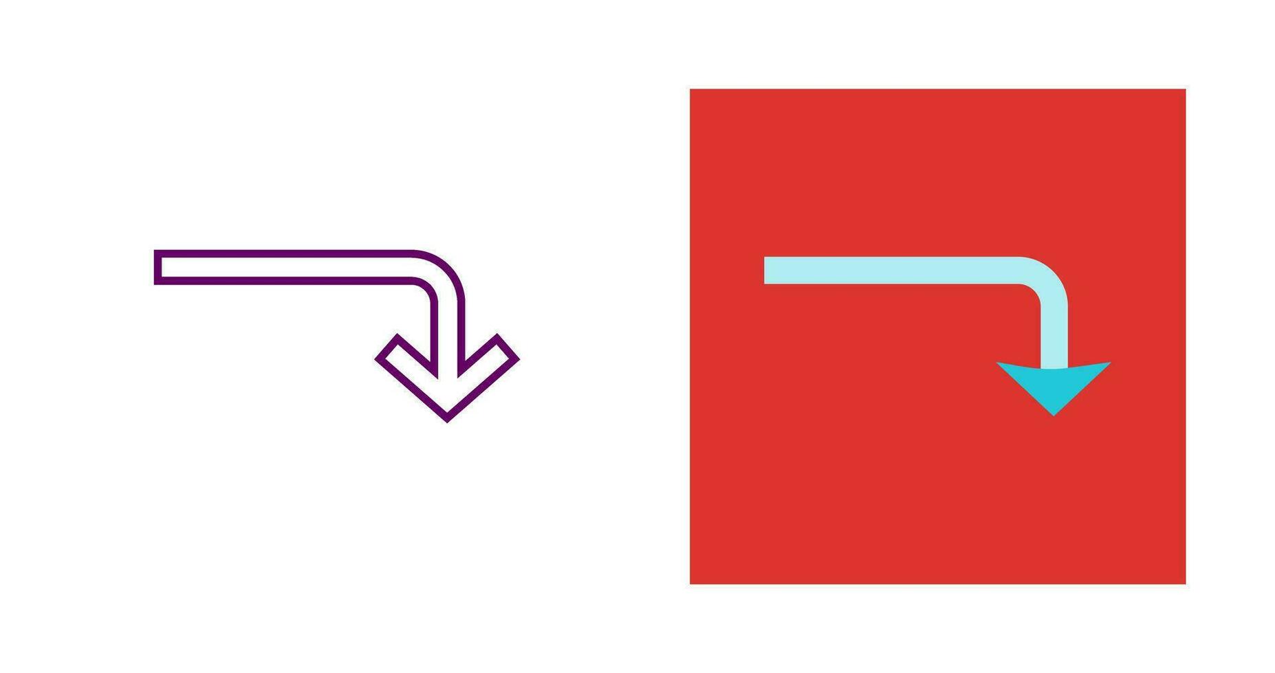 Turn Down Vector Icon