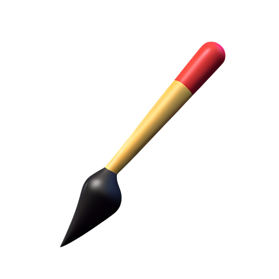 paint brush 3d rendering icon illustration png