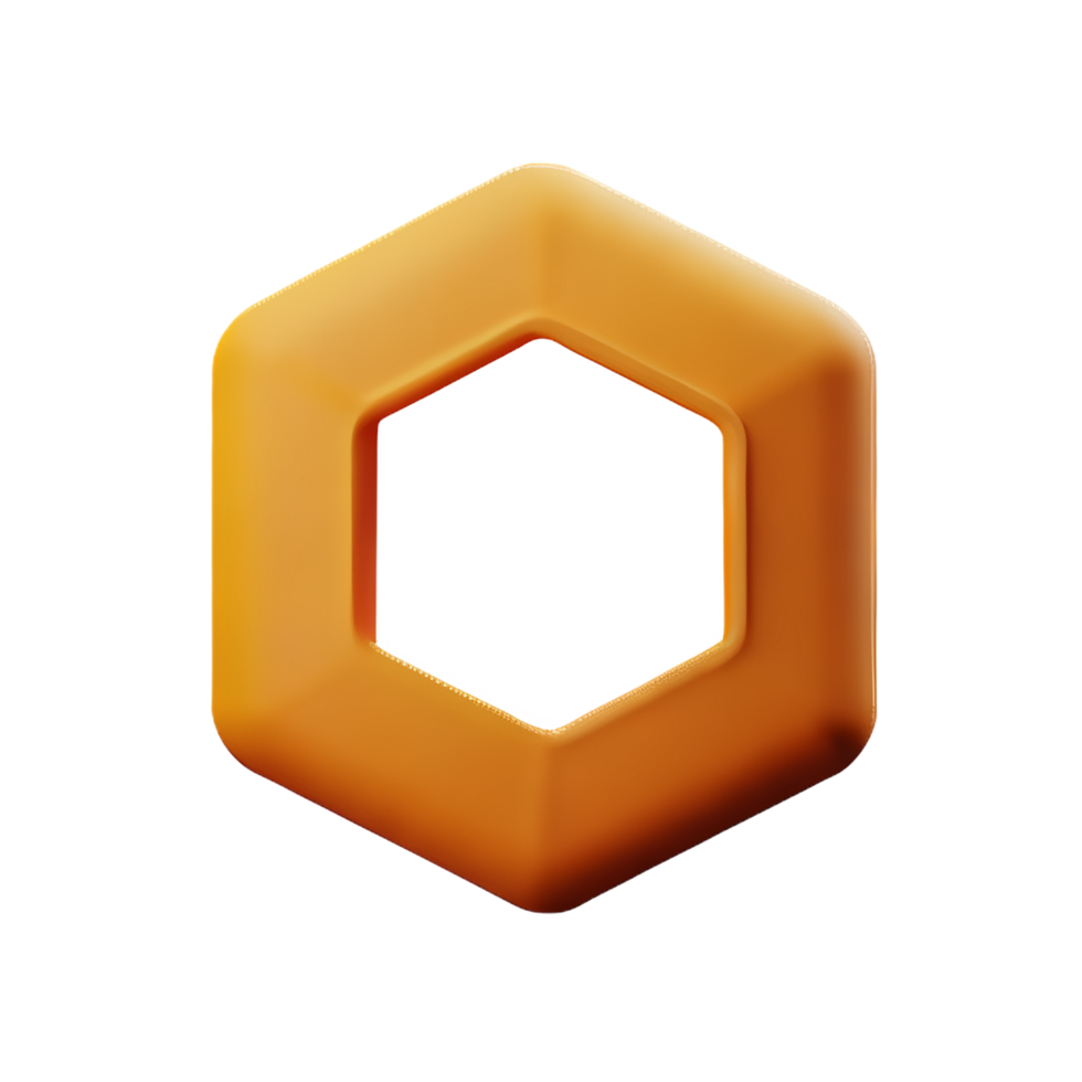 hexagon 3d rendering icon illustration png
