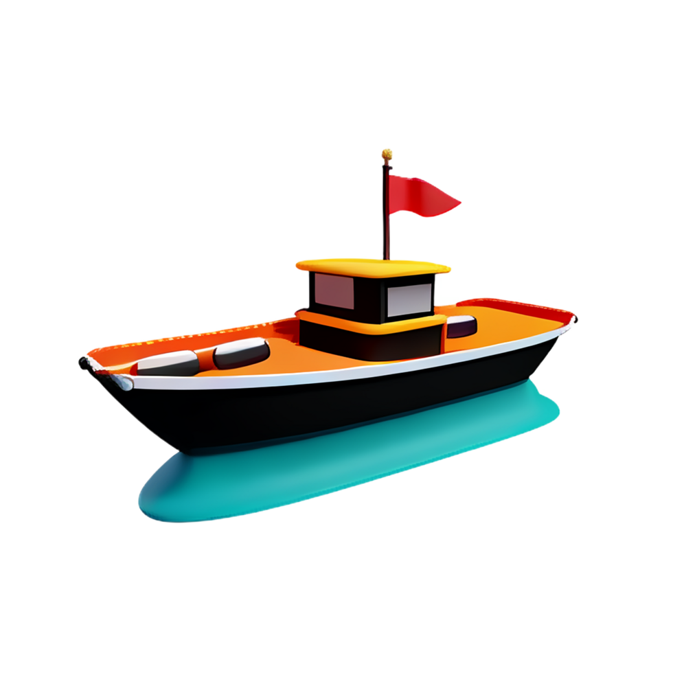 boat 3d rendering icon illustration png