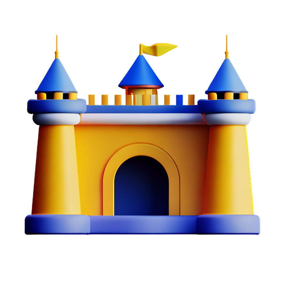 castle 3d rendering icon illustration png