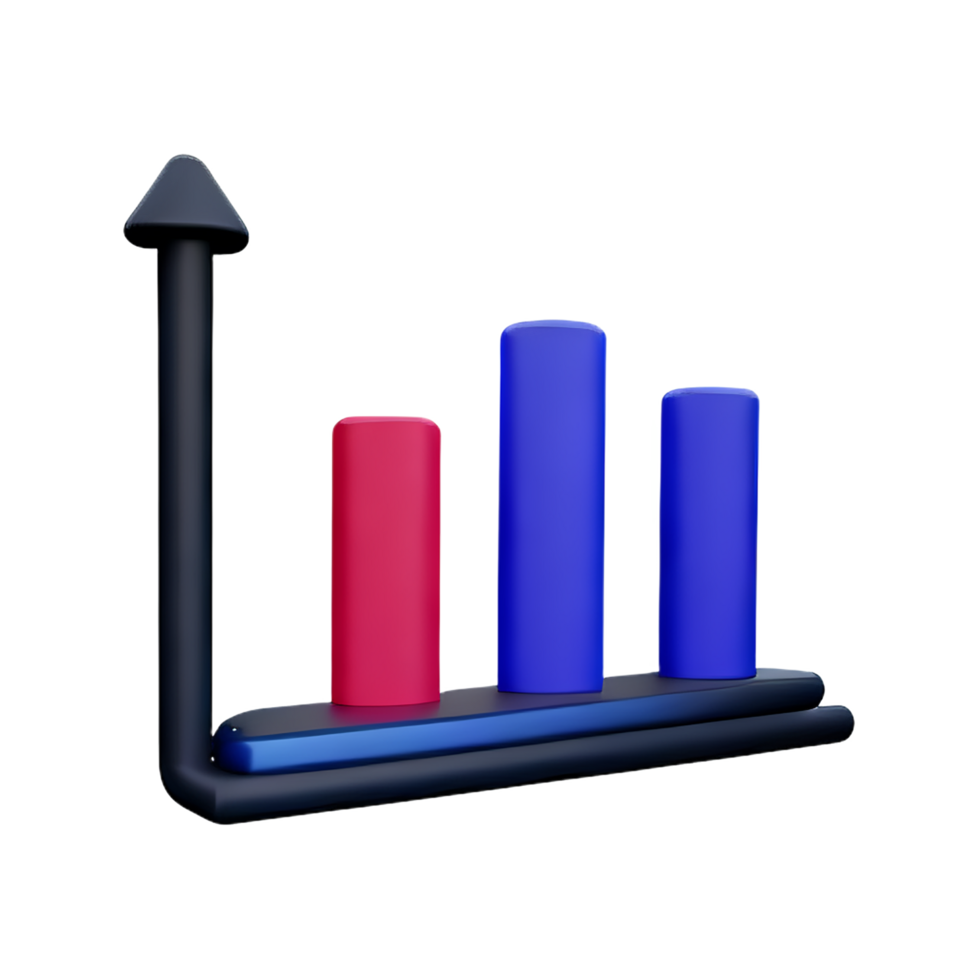 chart 3d rendering icon illustration png