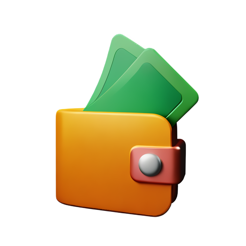 wallet 3d rendering icon illustration png