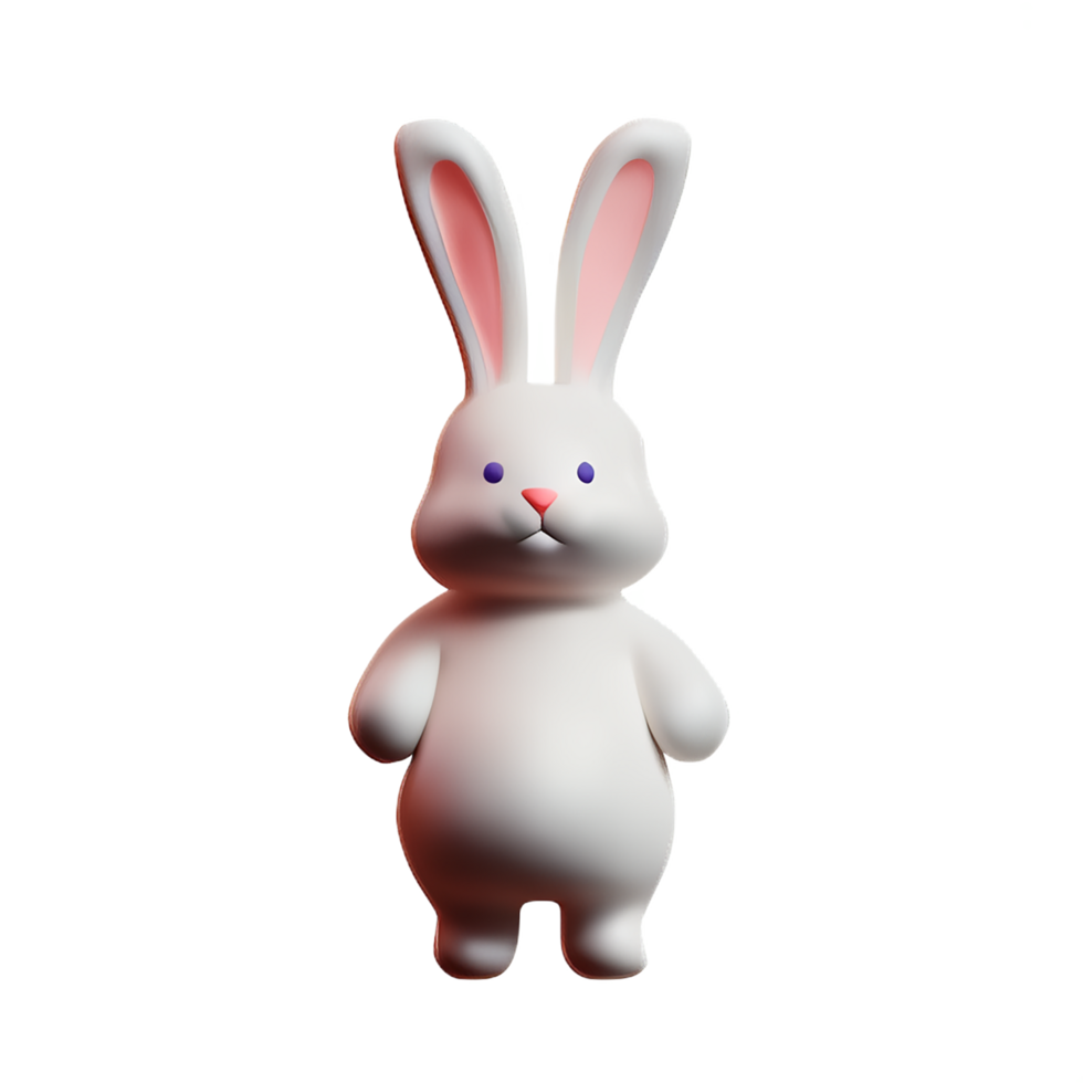 bunny 3d rendering icon illustration png