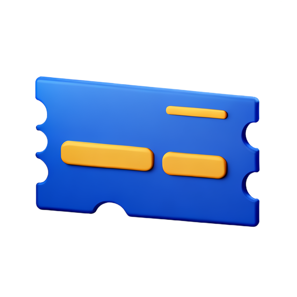 ticket 3d rendering icon illustration png