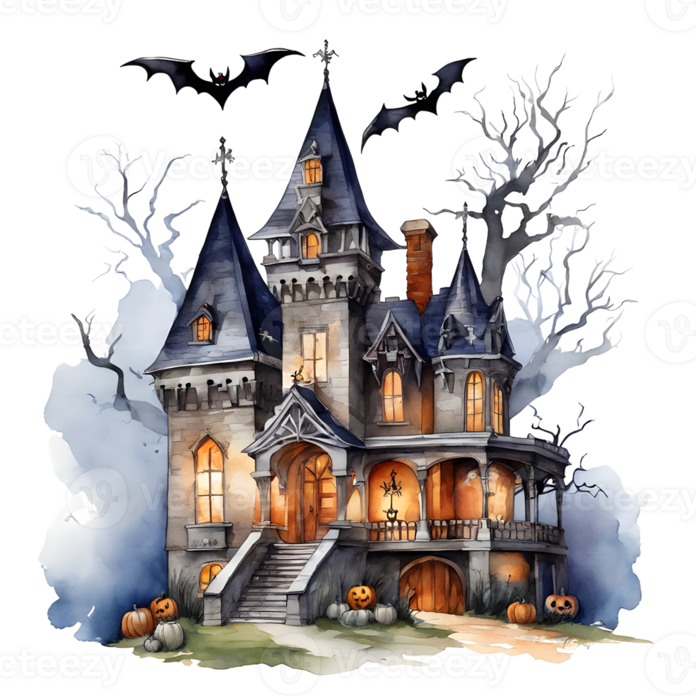 Happy Halloween Day Clipart, Halloween Day composition, Generative AI png