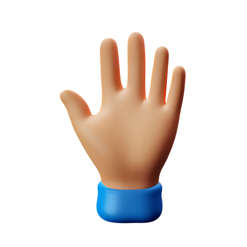 hand palm 3d rendering icon illustration png