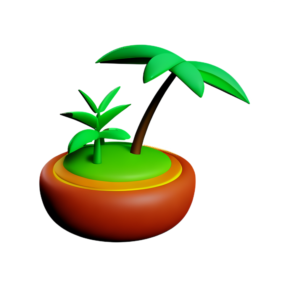 tropical 3d rendering icon illustration png