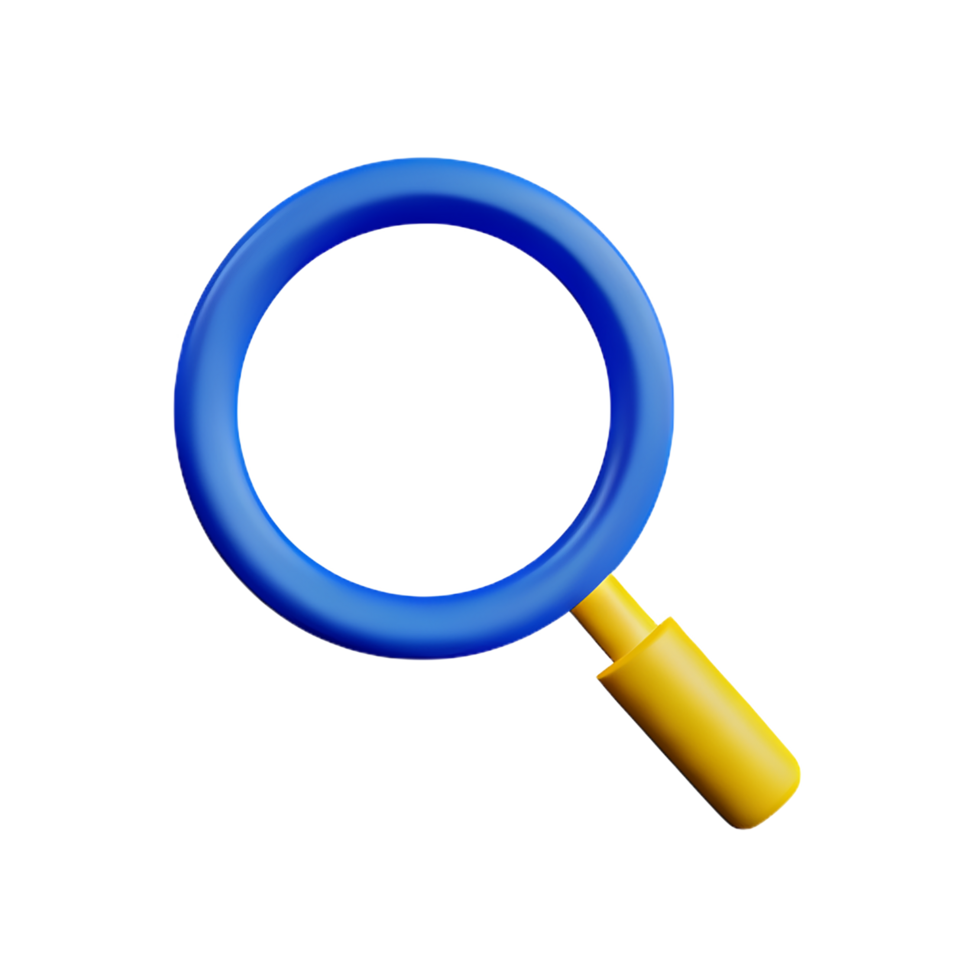 magnifying glass 3d rendering icon illustration png