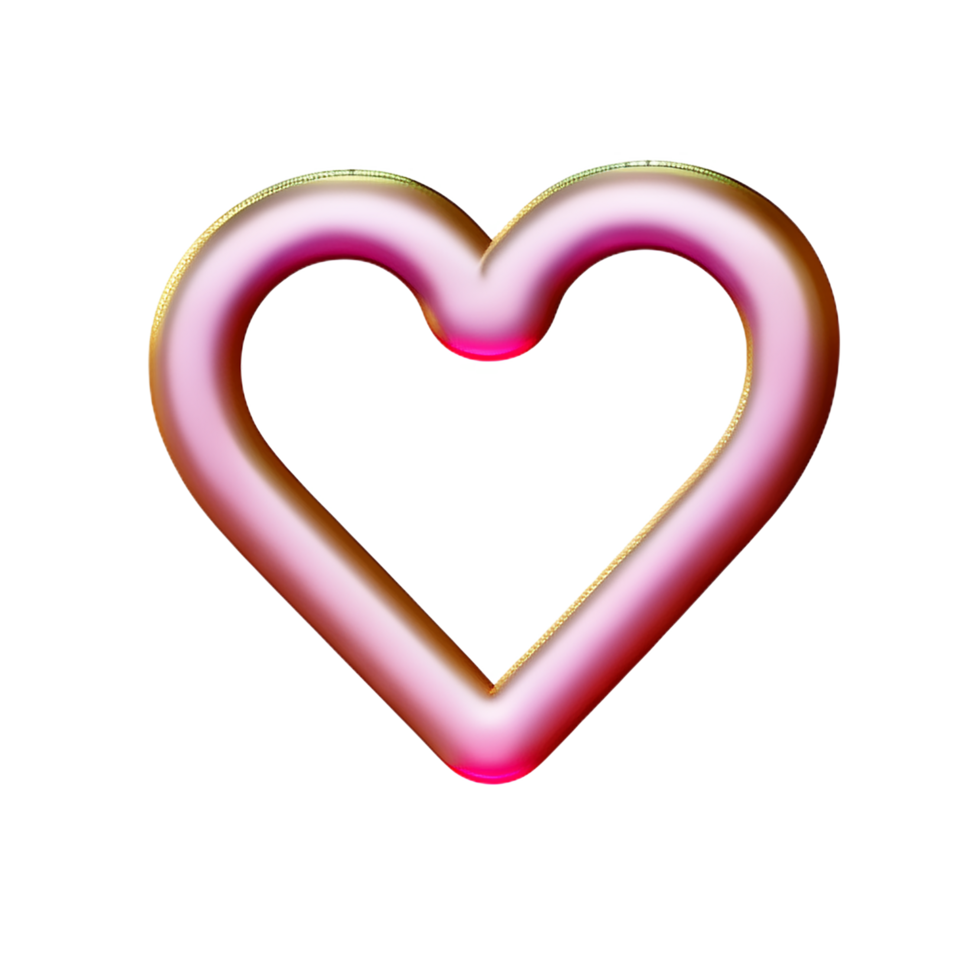 heart line 3d rendering icon illustration png