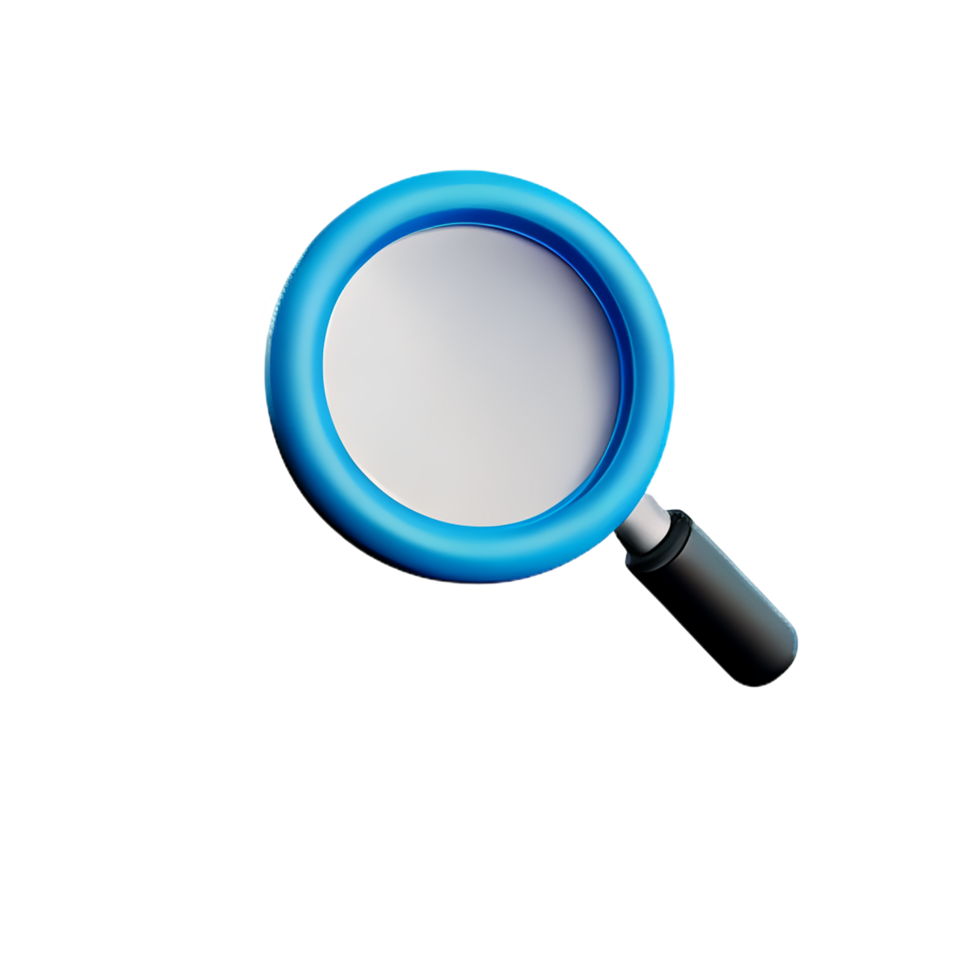 magnifying glass 3d rendering icon illustration png