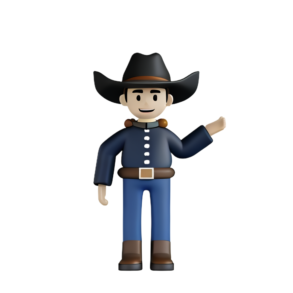 cowboy 3d rendering icon illustration png