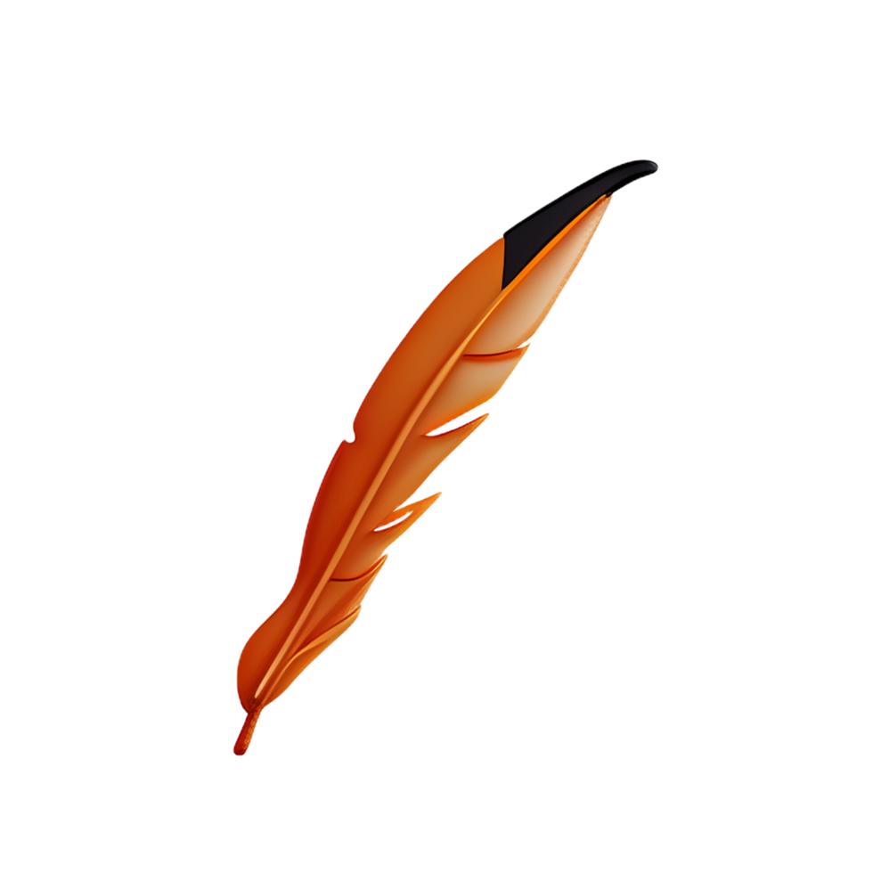 feather 3d rendering icon illustration png